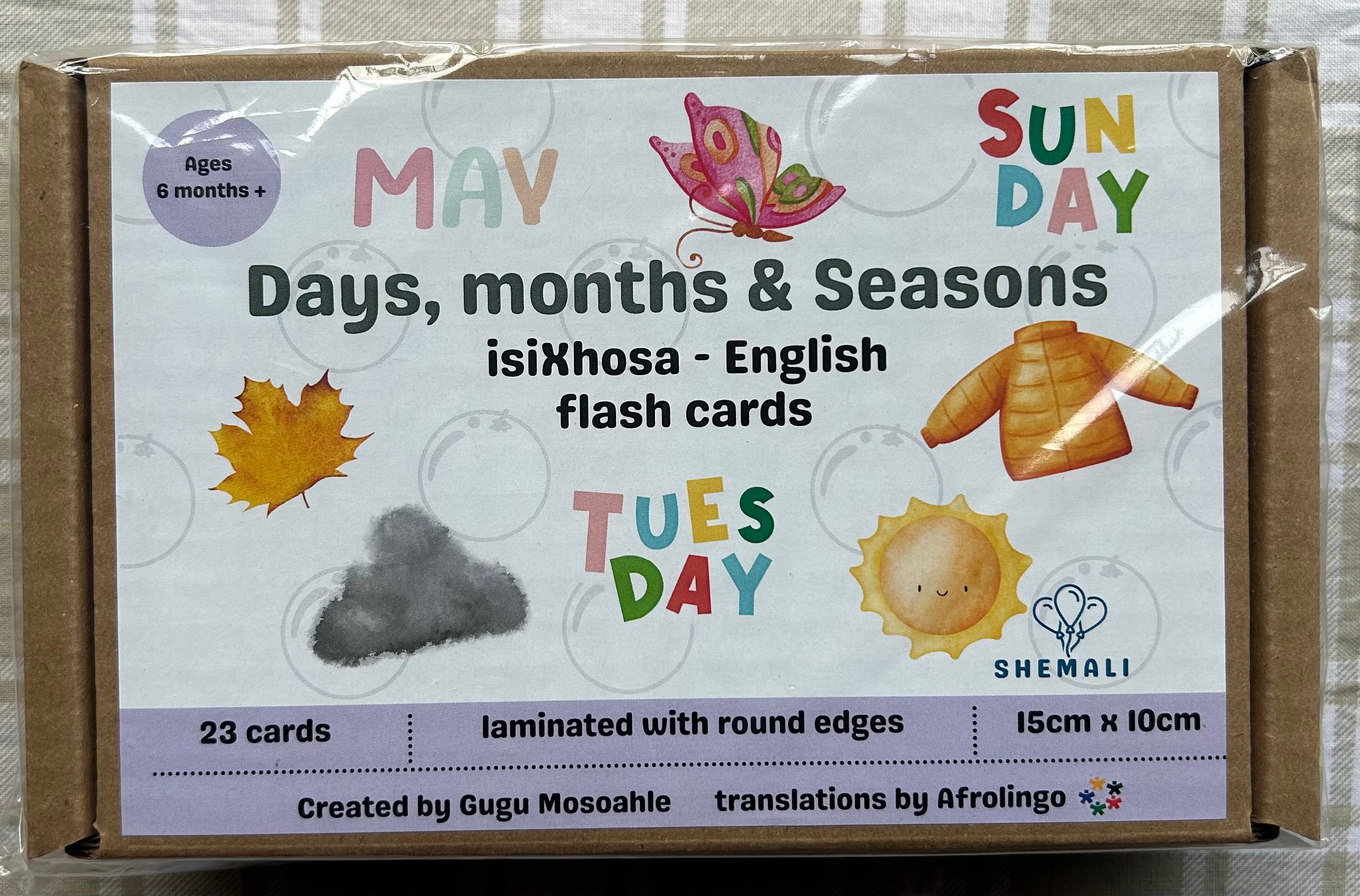 DAYS, MONTHS & SEASONS - ISIXHOSA TO ENGLISH FLASH CARDS