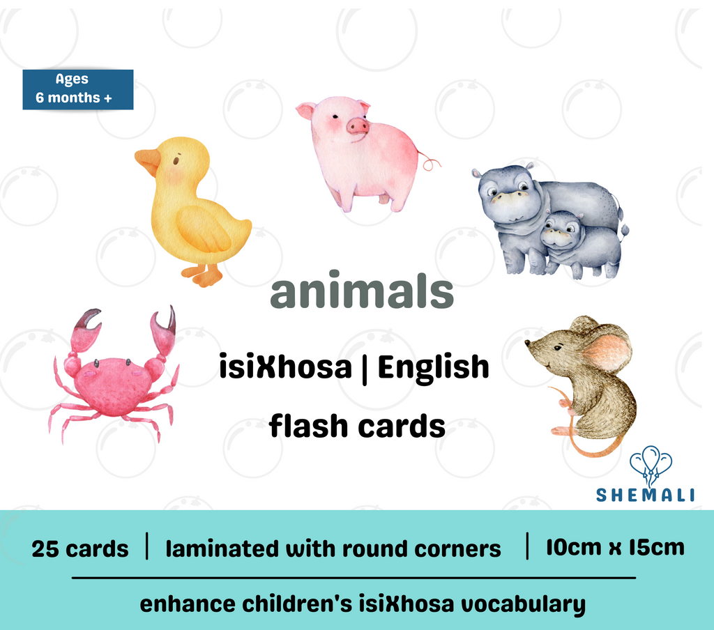 ANIMALS - ISIXHOSA TO ENGLISH FLASH CARDS